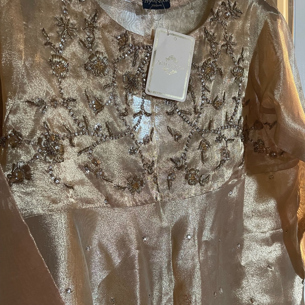 Elegant Gold Embellished Dress